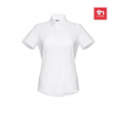 THC LONDON WOMEN WH. Dámska košeľa s krátkym rukávom Oxford. Biela farba