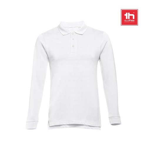 THC BERN WH. Mužská dlhá bavlnená polo košeľa