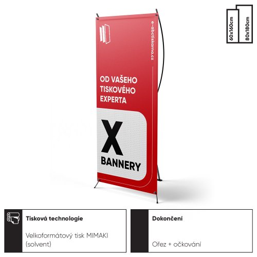 X-bannery - Varianta konstrukce (vyberte): Kompletní systém (konstrukce + tisk)