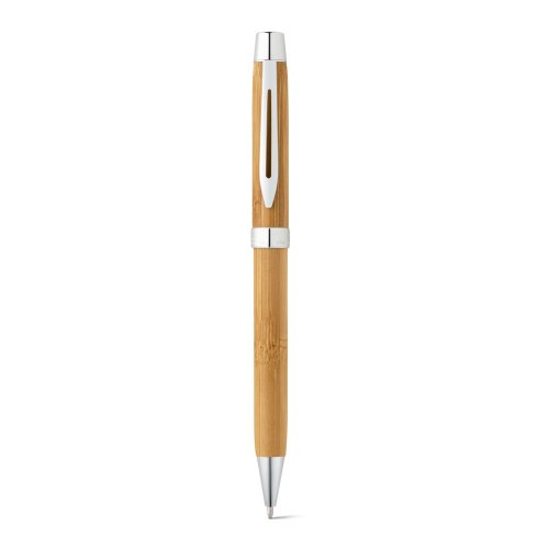 BAHIA. Bambusové kuličkové pero - Typ potisku a počet barev: Gravírování laserem, 1 barva, Umístění a max. velikost potisku: Lid, 140 x 20, Počet kusů: 350