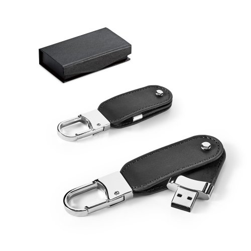 BRAGG 8GB. 8GB PU USB pamäť s karabínkovým klipom