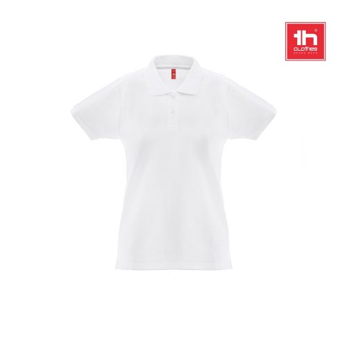 THC MONACO WOMEN WH. Dámska krátky rukávová polo košeľa z kardovaného bavlny