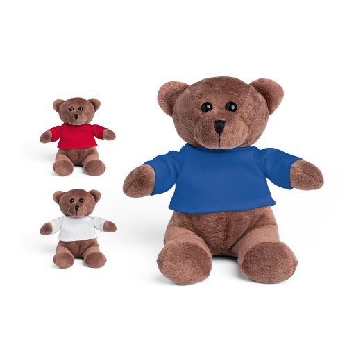 BEAR. Plyšová hračka medvedíka s tričkom - Typ potlače a počet farieb: bez potlače, Umiestnenie a max. veľkosť potlače: bez potlače, Počet kusov: 5000