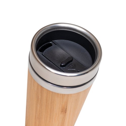 PIETRO. Cestovný pohár z bambusu a nehrdzavejúcej ocele 500 ml