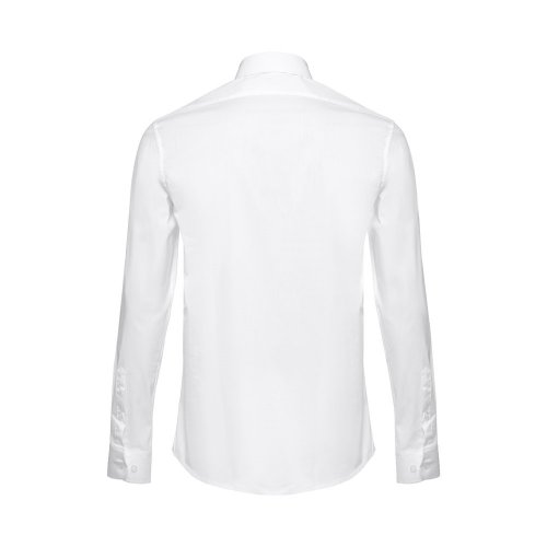 THC PARIS WH. Mužská košeľa s dlhým rukávom poplin. Biela farba