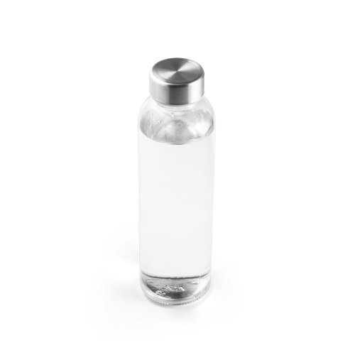 SOLER. Sklenená fľaša sublimačná s uzáverom z nehrdzavejúcej ocele 500 ml