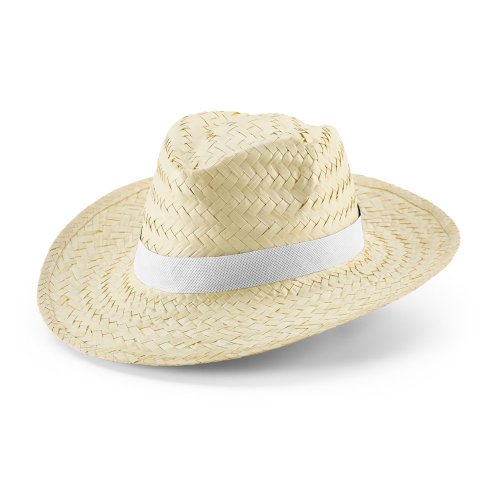 EDWARD POLI. Přírodní slaměný klobouk s polyesterovým páskem