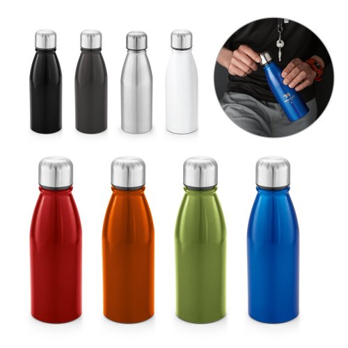 BEANE. 500 ml hliníková športová fľaša - Typ potlače a počet farieb: bez potlače, Umiestnenie a max. veľkosť potlače: bez potlače, Počet kusov: 800